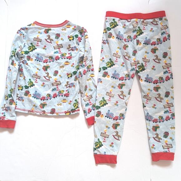 Mud Pie Pajamas Boys Sz 5T Blue Christmas Santa - Picture 3 of 4
